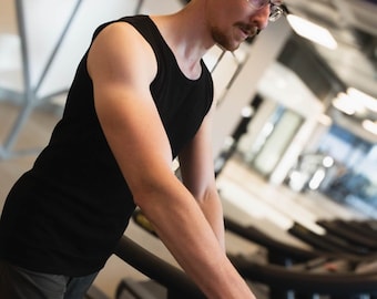 30+ Farben! | ärmelloses Unterhemd aus Merinowolle | gestricktes thermoaktives Herren Tanktop | Wollspitze | Alltagskleidung