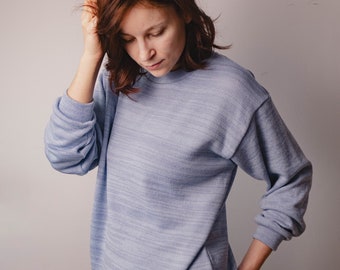 30+ colors! | merino wool woman's jumper | melange pattern | knitted women's sweater | woolen pullover | crew neck