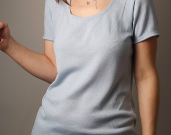 30+ colors! | merino wool t-shirt blouse | knitted women's short sleeve top | woolen blouse | everyday wear