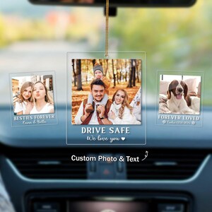 Custom Photo Car Ornament Acrylic, Christmas Gift, Driving Test Pass Gift, First Car Charm, Husband Gift Dad Gift, Christmas Ornament 2024