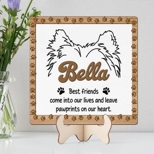 Dog Ears Wooden Sign, Personalized Dog Ears Line Drawing, Dog Memorial Gift, Dog Memorial Gifts, Dog Sympathy Gift, Dog Ear Memorial Plaque