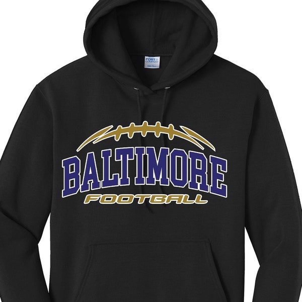 Baltimore Football  Hoodie Sports Fan, Sports Gear, Cool Hoodie, Black/ Gray Hoodie, Gift it, Unisex Hoodie L-0022