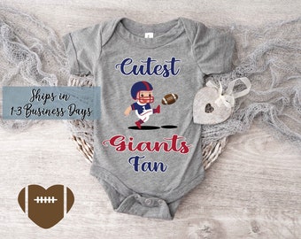 Cutest Giants Fan Babysuit Bodysuit. Personalized Football Fan baby clothes L-0073
