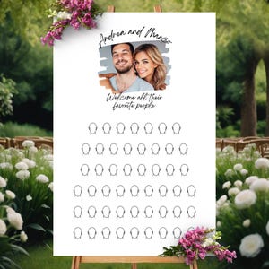 Wedding Guest Book Alternative Couple’s Photo Custom Guest Sign In Unique Guest Book Idea Drawing Faces Personalized Boho Fun Canva Template