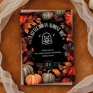 A Little Boo is Almost Due Baby Shower Invite, Editable Halloween Baby Shower Invite, Cute Ghost Printable Invitation, Little Boo Invitation