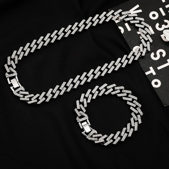 Silver/gold 12mm Cuban Link Chain 