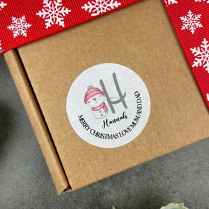 20 Personalised Snowgirl Stickers, Kids Christmas Gift Stickers, Sticker Sheet, Labels For Presents, Cute Stickers, Snowgirl Stickers