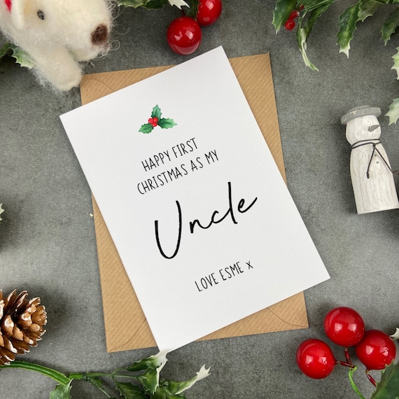 Personalized First Christmas Card For Uncle