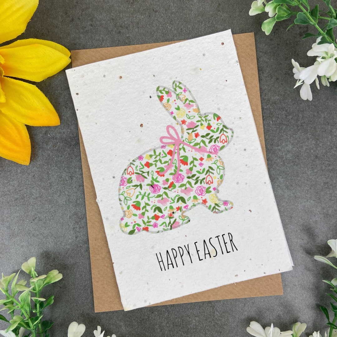 Oracle Card Spring Seeds Rabbit Floral Bunny Plantable Seed Card: Wildflower Easter Card - Etsy