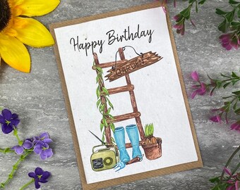 Plantable Seed Card, Wildflower Seed Card, Happy Birthday Garden Card, Card For Dad, Personalised Card, Card for Him, Plantable Card