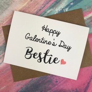 Happy Galentine&#39;s Day Bestie Card, Galentines Day, Bff Card, Bff Valentine, Galentines gift, Galentines Card, Bestie Card, Best friend Card