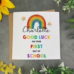 Back To School Card, Personalised First Day Of School Card, First Day Of School Good Luck Card, Personalised Card, New School Card
