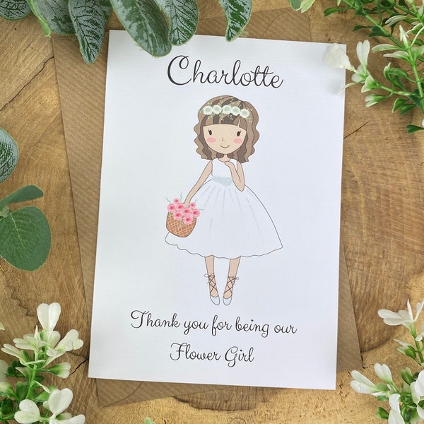 Wedding Card - Thank You For Being Our Flower Girl, Flower Girl Card, Personalised Card, Personalised Flower Girl Card, Wedding Card