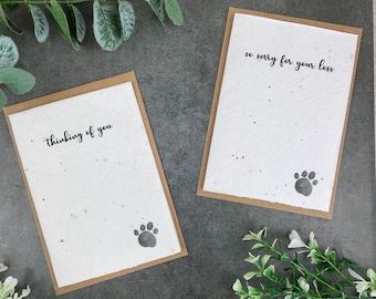 Pet Loss Sympathy Card: Plantable Seed Paper, Bereavement Gift