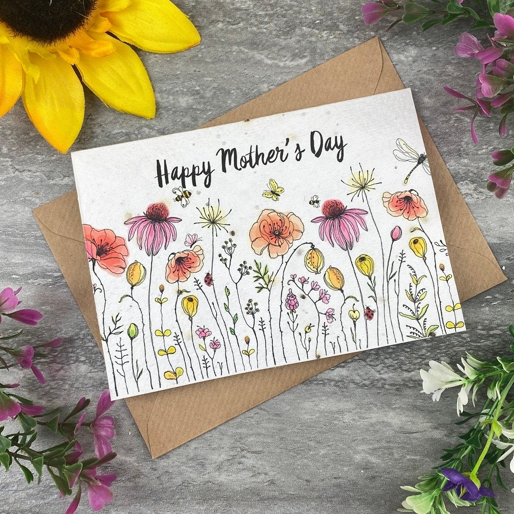 Wildflower Seed Card: Happy Mother's Day Plantable Card - Etsy