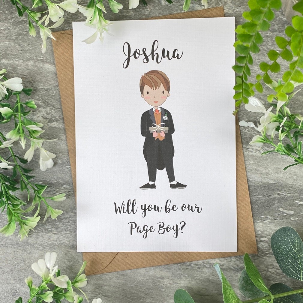Will You Be My Page Boy Card Personalised Card Wedding Card Etsy UK