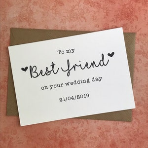 Wedding Day Card, To My Best Friend on your Wedding Day, Card for friend, bff card, Wedding Card, To My Best Friend Card, Wedding Day Card