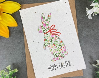 Hoppy Easter Card,  Plantable Seed Card, Plantable Card, Seed Card,  Wildflower Card, Card For Easter, Plant me Card, Easter Card