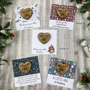 Christmas Pocket Hug Token: Light Oak Thinking of You Gift