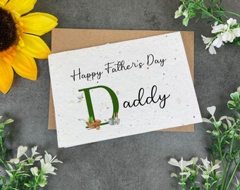 Happy Father's Day - Gardening Plantable Card, Seed Card, Wildflower Card, Plantable Card, Flower Card, Father's Day, Gifts for Grandad, Dad