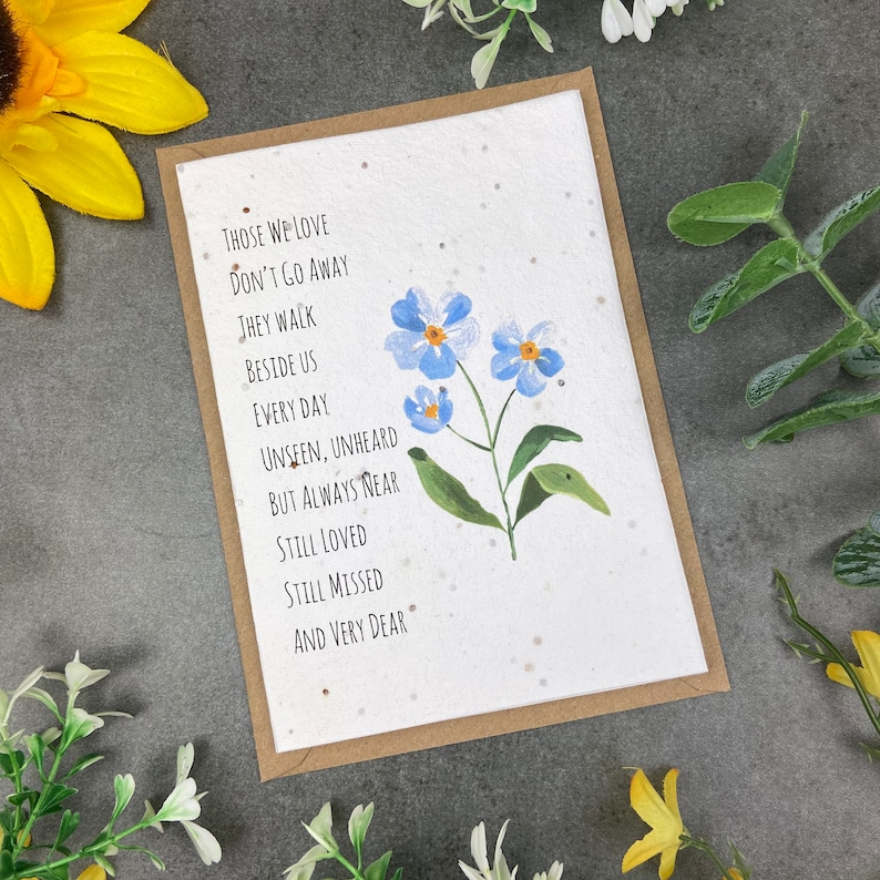 Plantable Seed Card - Those We Love Don't Go Away, Thinking of You Card ...