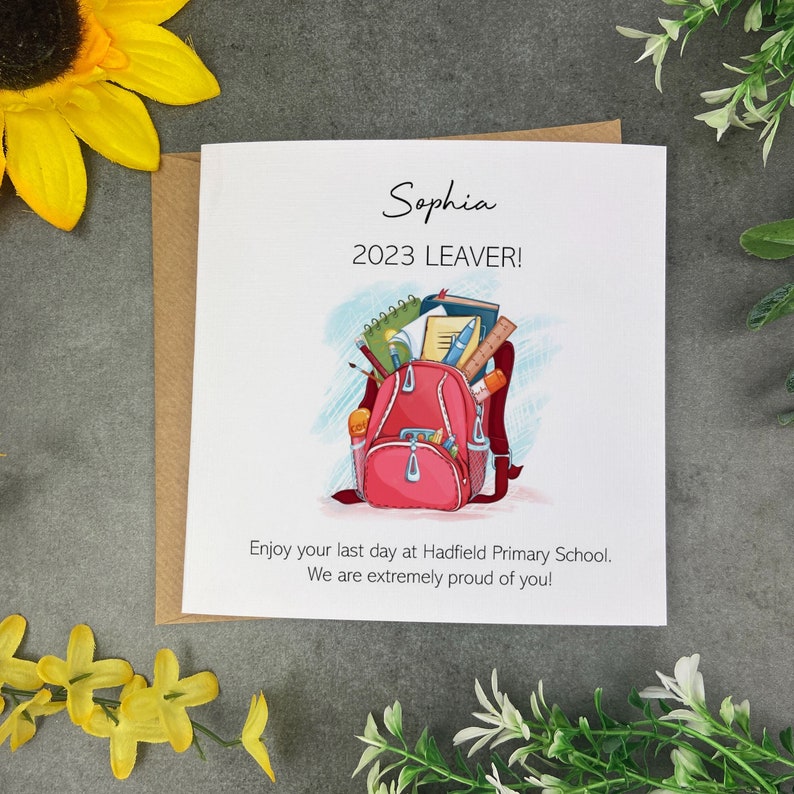 Last Day Of School Card School Leaver Card School Leaver Etsy UK
