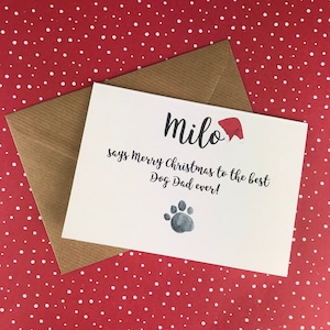 Merry Christmas Best Dog Dad Card, Christmas Card From The Dog, Dog Mum Card, Dog dad Card, Personalised Gog Card, Custom Dog Christmas Card