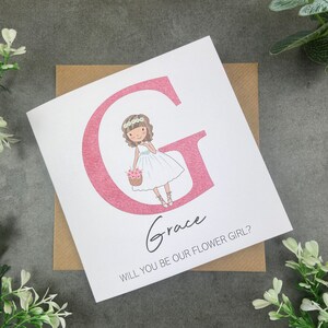 Personalized Flower Girl Proposal Card: Rustic Kraft Envelope