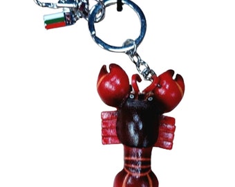 Lobster Genuine Leather Keyring – Marine Charm Pendant