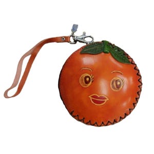 ORANGE Frucht-echtes Leder Geldbeutel, GELBer Bananen-Beutel, Birne Original Design, Lila Apfel-Münzhalter, ROTER Wassermelone Reißverschluss