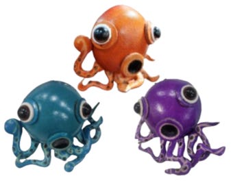 Leather Animal Key Ring – Octopus, Crab & Lobster