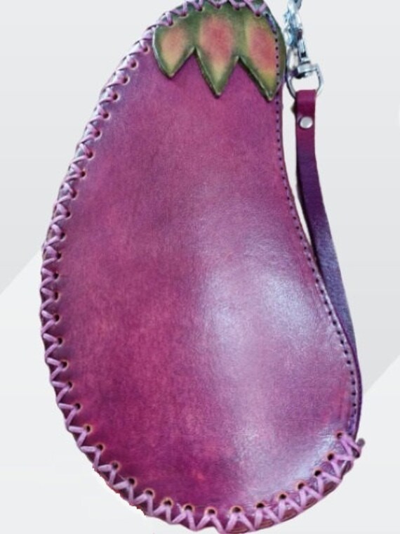 PURPLE EGGPLANT Purse Original Design Coin Holder Vegetable Etsy