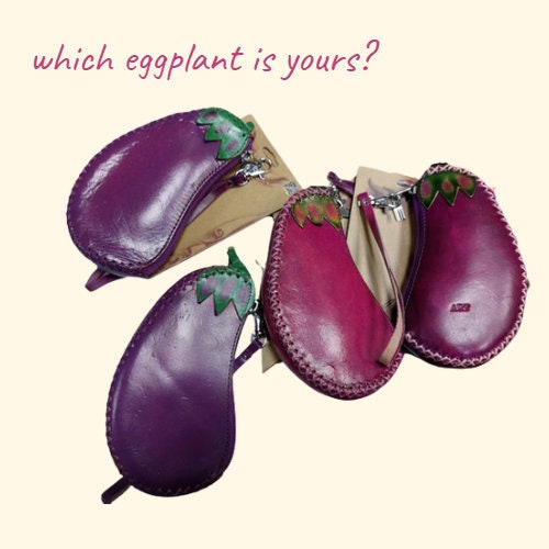 PURPLE EGGPLANT Purse Original Design Coin Holder Vegetable Etsy