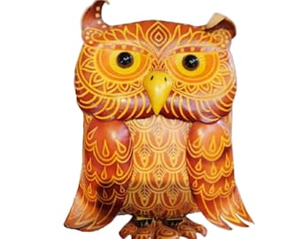 Brown Owl Genuine Leather Crossbody Bag – Adjustable Strap