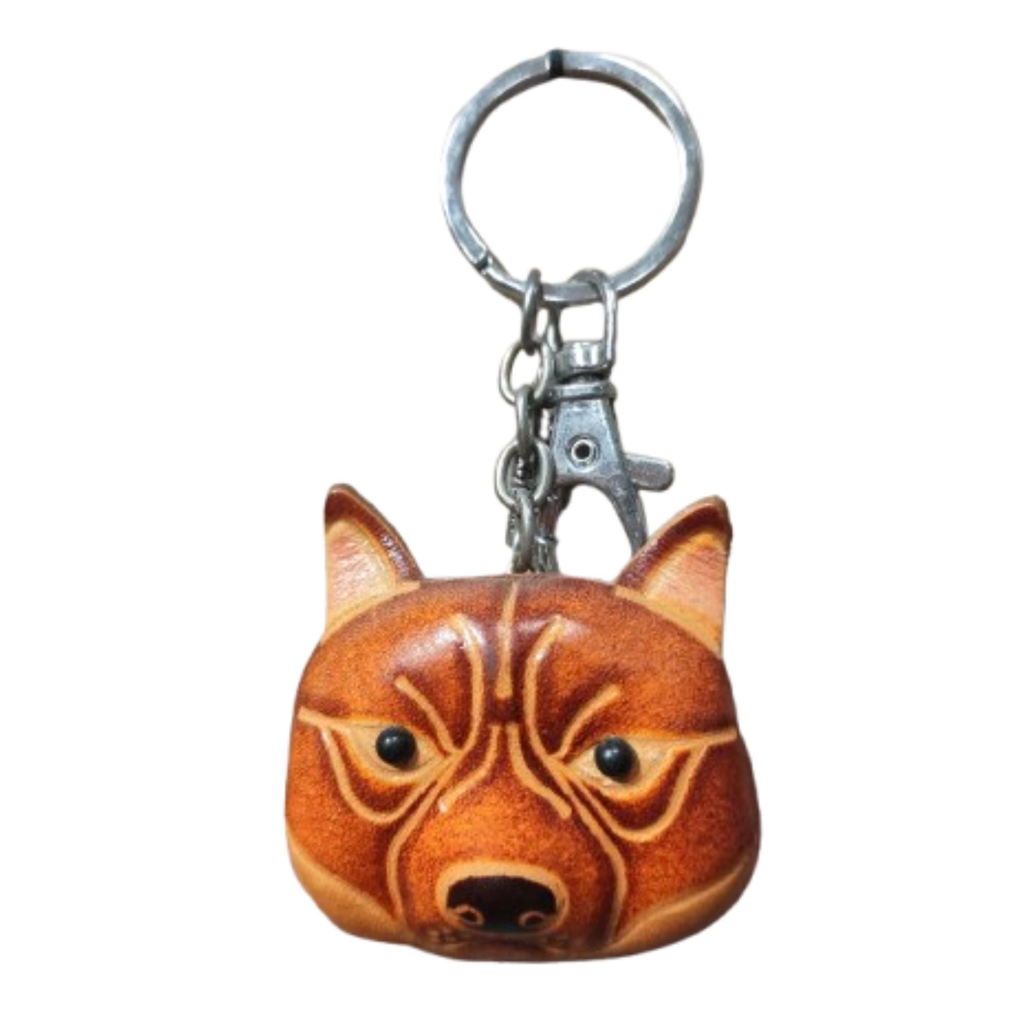 BROWN DOGS Schlüsselanhänger, MOLE Original Design Schlüsselanhänger, echtes Leder Schlüsselanhänger Haken, besonderes Geschenk