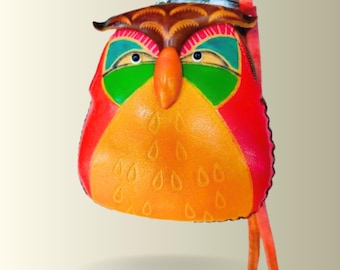 Owl Leather Coin Purse, Mini Wallet, Zipper Wristlet