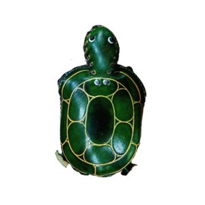 GREEN TURTLE Geldbörse, Münzhalter aus echtem Leder, Originaldesign, grüne Tierform, besonderes Geschenk