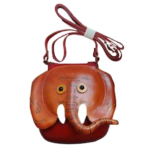 Bolso de mano BROWN ELEPHANT, bandolera marrón con asa larga ajustable, piel auténtica, regalo especial