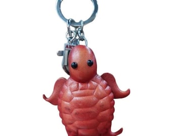 Leather Turtle Keyring – Handmade Animal Keychain