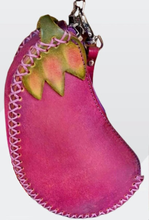 PURPLE EGGPLANT Purse Original Design Coun Holder Hand Etsy