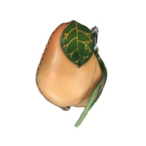 BEIGE BIRNE Geldbörse, Gelb BANANE Echtleder, Rote Wassermelone Münzhalter, Abnehmbarer Riemen, Reißverschluss
