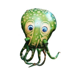 Monedero de piel auténtica con forma de pulpo verde, diseño original de cangrejo rojo, monedero de perca amarilla y pez espada azul, regalo especial.
