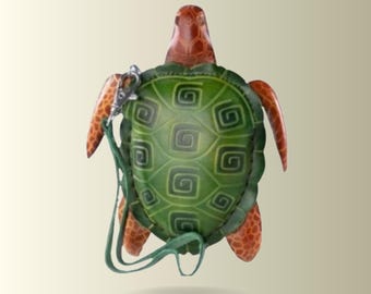 Turtle Coin Purse, Handmade Leather Animal Wallet