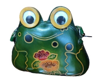 Hand made leather frog purse New Handmade Leather Frog Coin Purse，Coin Wallet  main image 3