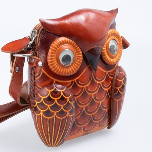 Owl Women's Handcrafted Wooden/Leather Handbag – Budu Best