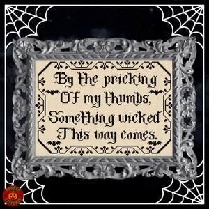 Something Wicked Cross Stitch Pattern - Witchcraft Cross Stitch - Witch Cross Stitch - Halloween Cross Stitch - Spooky Cross Stitch