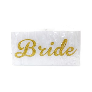 Bride  Acrylic Lucite Bag for Women Purse and Handbags Box Clutch Crossbody Bridal Bride Wedding