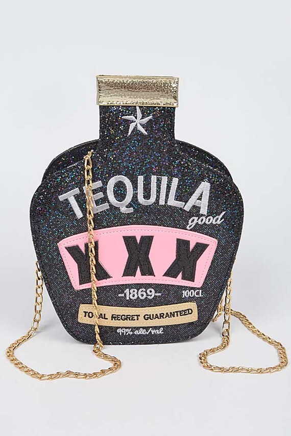 TEQUILA Bottle Shape Crossbody Bag Fun Mexican Hot Etsy