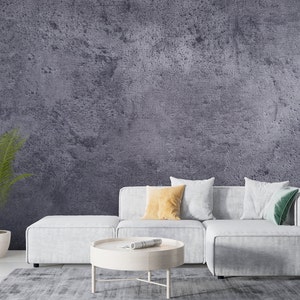 Dark Grey Concrete Wallpaper, Concrete Textured Peel and Stick Wall Mural, Abstract  Wall Art