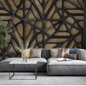 Geometric Wallpaper: Living Room Wall Art, Peel and Stick Mural
